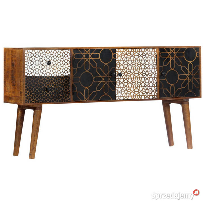 Szafka z nadrukiem 130 x 30 x 70 lite drewno
