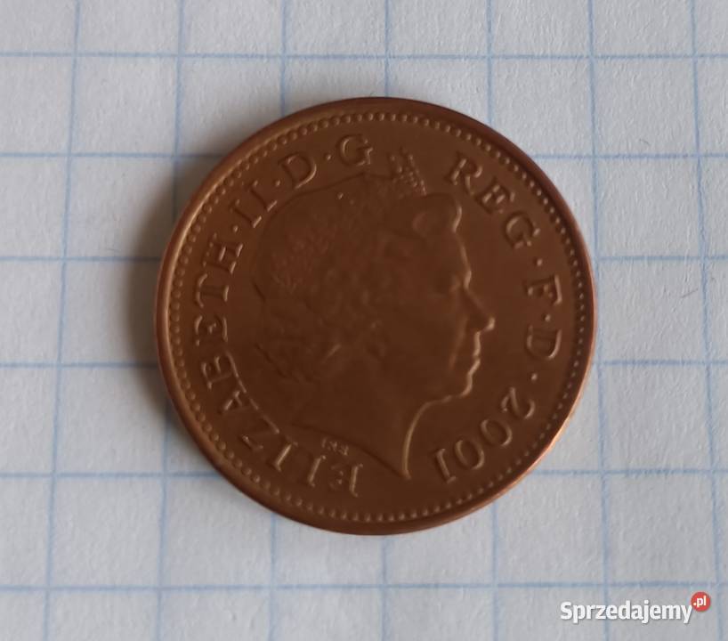 1 PENS ONE PENNY 2001 WIELKA BRYTANIA Piszczac