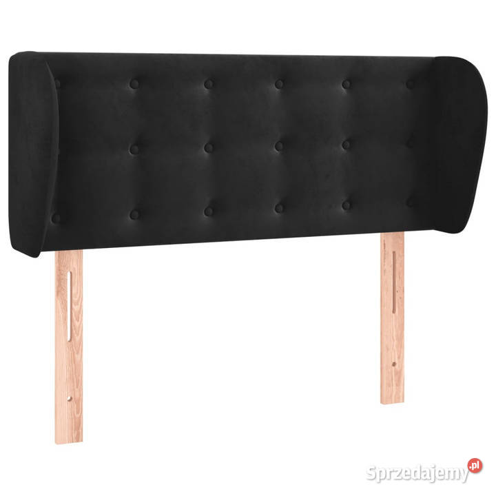Zagłówek uszak czarny 93x23x7888 aksamitny Warszawa