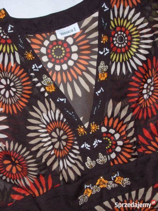 Yessica Zwiewna Tunika Koraliki Haft J Nowa 48 Nowy Sącz sprzedam