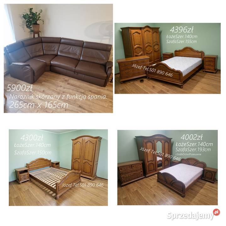 Meble sypialniane łóżko szafa szafki nocne Pszczyna sprzedam