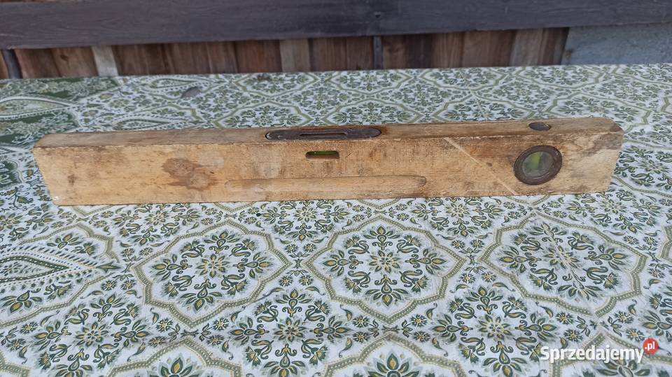 Stara drewniana poziomica ok 6070letnia długość Wieluń