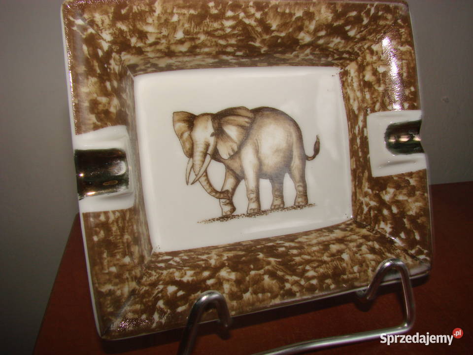 stara porcelanowa popielniczka ze słoniem Pruszcz Gdański