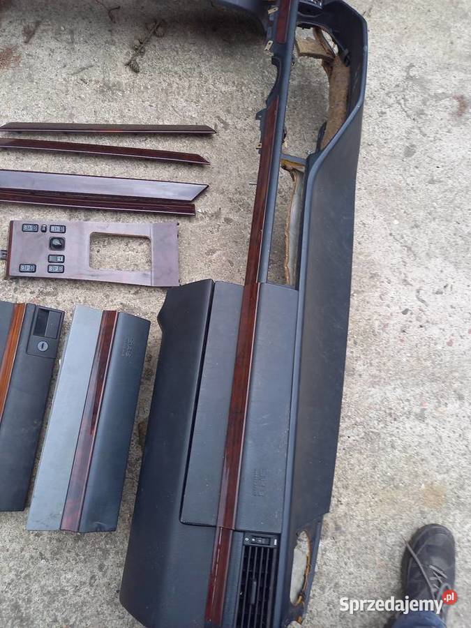 Deska rozdzielcza mercedes 124 drewno tapicerka