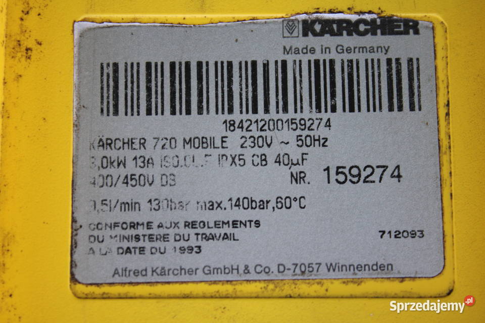 Myjka Karcher K 720 Mobile Gwarancja Wysyłka mazowieckie