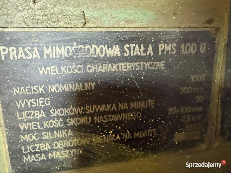 Prasa mimiośrodowa stała PMS 100 U Wejherowo