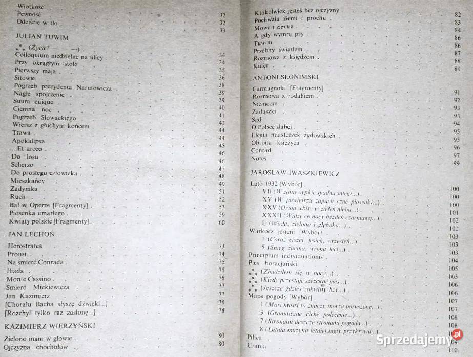 Poezja naszego wieku W Kaliński sprzedam