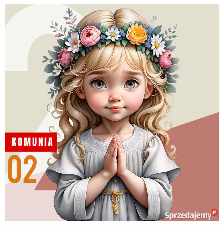 Komunijne Kliparty PNG Grafiki Dziewczynki małopolskie