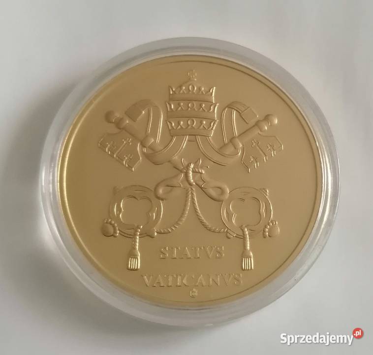 Medal papieża Leon XIII pozłacany w kapslu