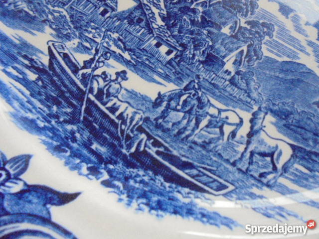 Angielska porcelana Niebieskie talerze Gdańsk