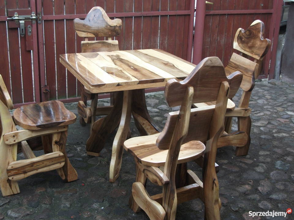 Meble ogrodowe z orzecha włoskiego Ogród Grotniki