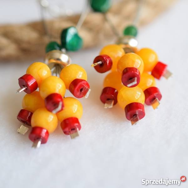 Kolczyki bukiety nefrytowych kwiatów Bydgoszcz