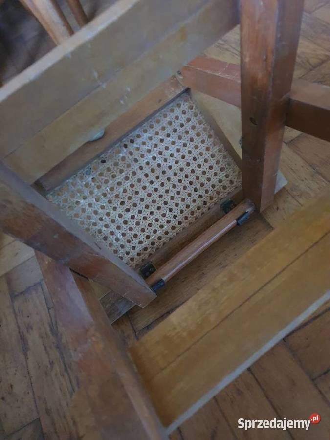 Taboret krzesełko rattan małe vintage składane Meble Warszawa sprzedam