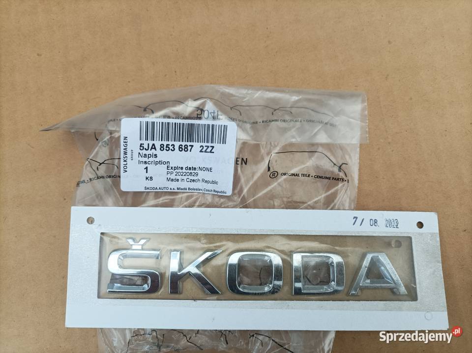 SKODA emblemat klapy tył 5JA853687 Otwock
