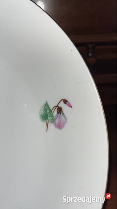 Patera Kahla Z cyklamenami Biała porcelana pomorskie Gdańsk