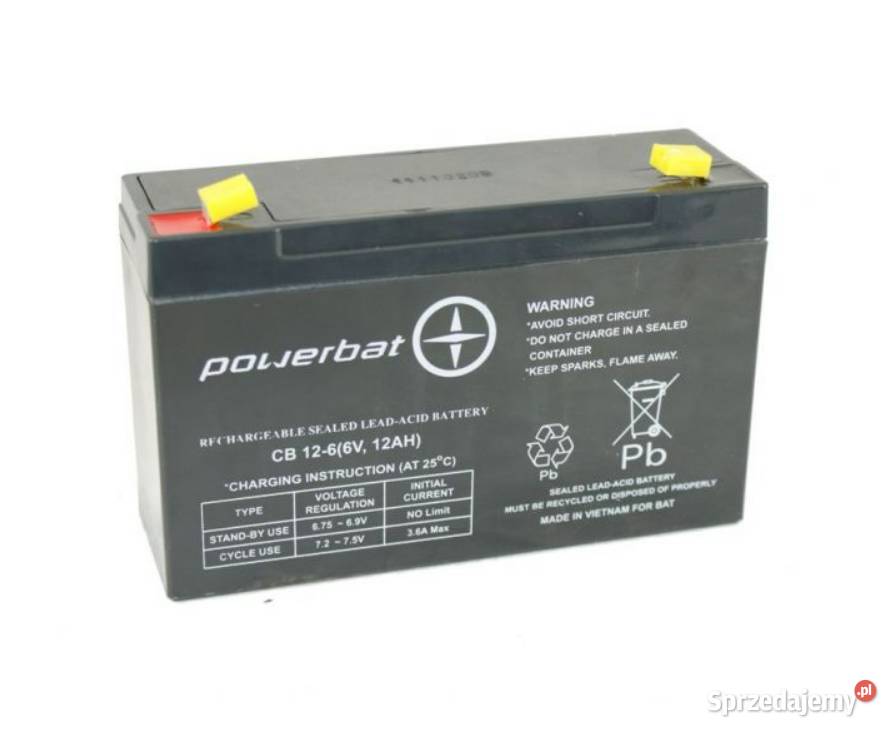 Akumulator żelowy POWERBAT CB 126 6V 12Ah pomorskie Starogard Gdański