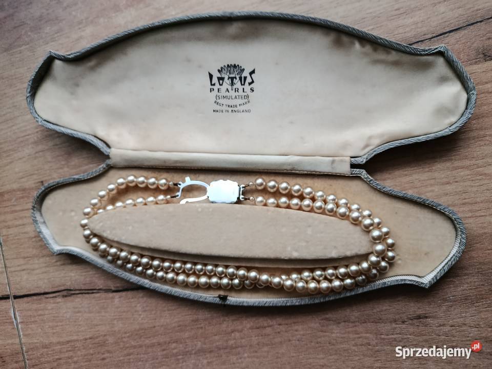 Stara kolia Lotus w etui perły vintage lata 5060 zachodniopomorskie Choszczno