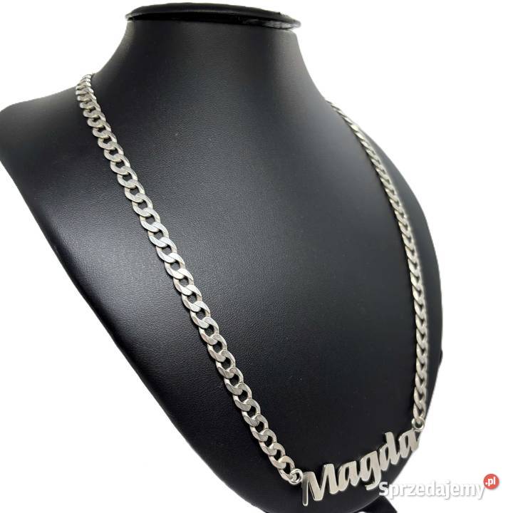 Srebrny Łańcuszek Próby 925 3647g 58 Imię Magda