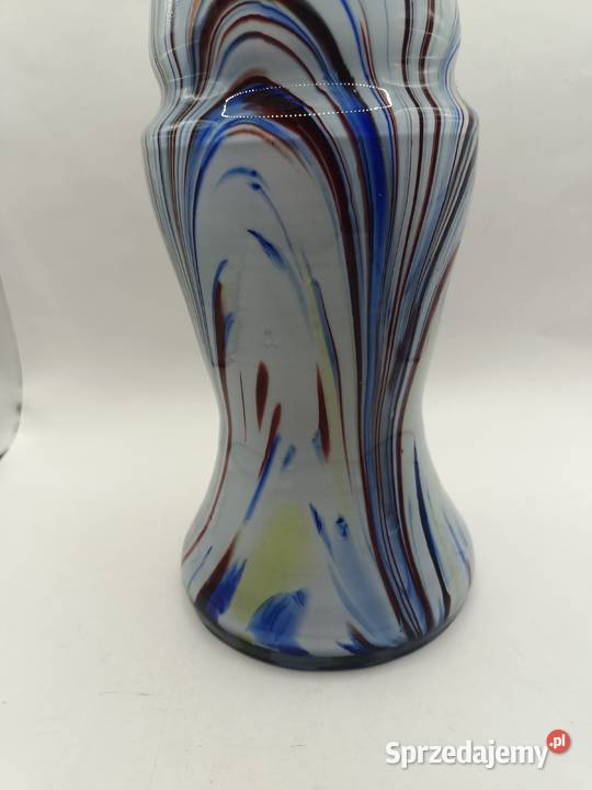 Szklany wazon duży kolorowy barwiony w masie