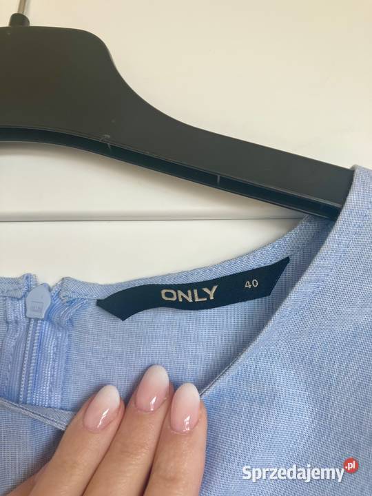 Bluzka koszula Only błękitna bawełniana hafty kolorowy Nisko