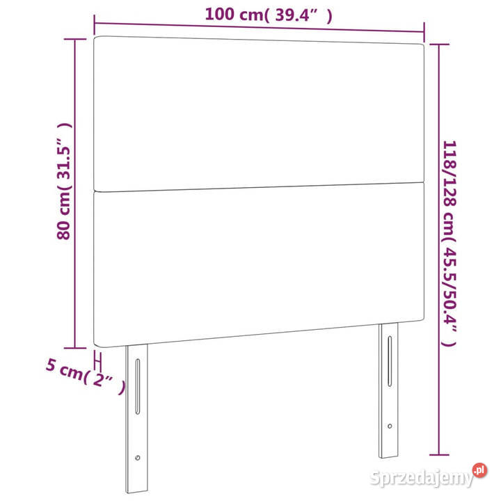 Zagłówek do łóżka z LED jasnoszary 100x5x118128 Warszawa