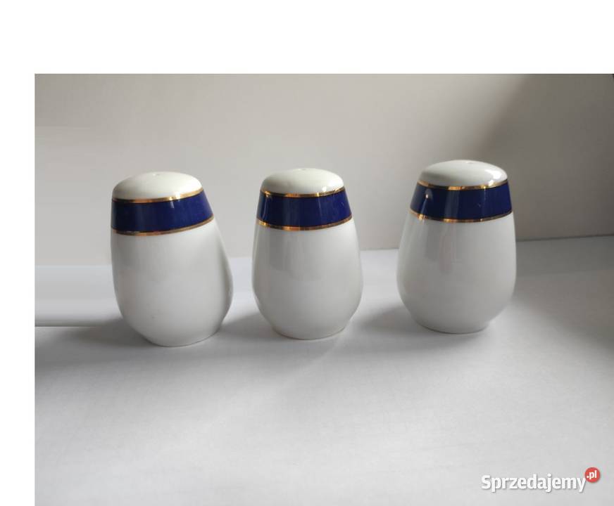 porcelanowa solniczka pieprzniczka złocona Kielce