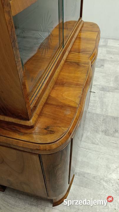 komoda bufet witryna art deco orzech vintage do łódzkie