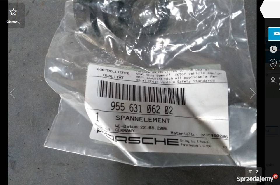 Tuleja mocująca podstawa reflektora Porsche osobowe Oświetlenie podkarpackie Pilzno