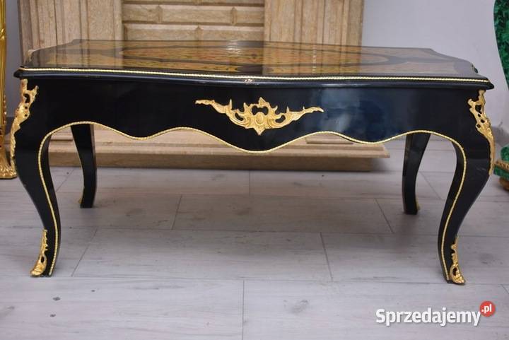 Królewski Stół Ława Stolik Boulle Drewno okucia Kraków
