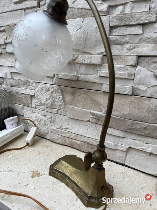Antyk lampka z brązu XIX w ruchoma i sprawna Bystrzyca Kłodzka