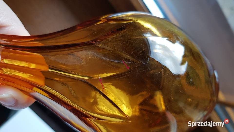 Stara szklana karafka kolorowe szkło Dąbrowa Górnicza