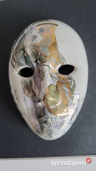 Maska Obraz maska ceramiczna malowana oprawiona