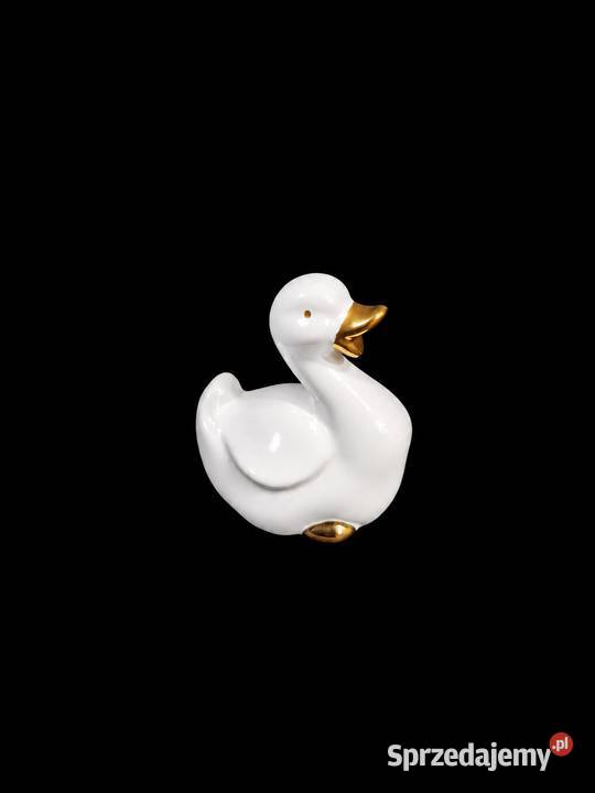 Ceramiczna Figurka Kaczka ze Złotym Dziobem Poddębice
