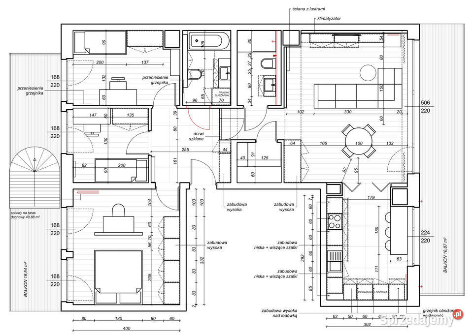 Penthouse 4 pokoje 97 m taras na dachu 41 m taras Łódź