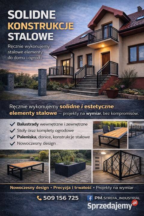 Solidne i estetyczne konstrukcje stalowe do domu Wykonanie schodów i balustrad Czernikowo