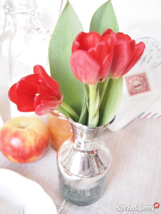 Wazon wazonik szklany Silver vintage Łódź