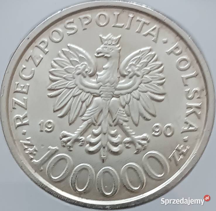 100 000 Solidarność 1990 r Typ B 3 Slab GCN MS Konin sprzedam