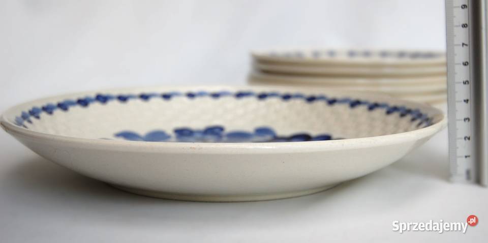 Fajans Koło PRL vintage malowany talerz patera lubelskie Lublin