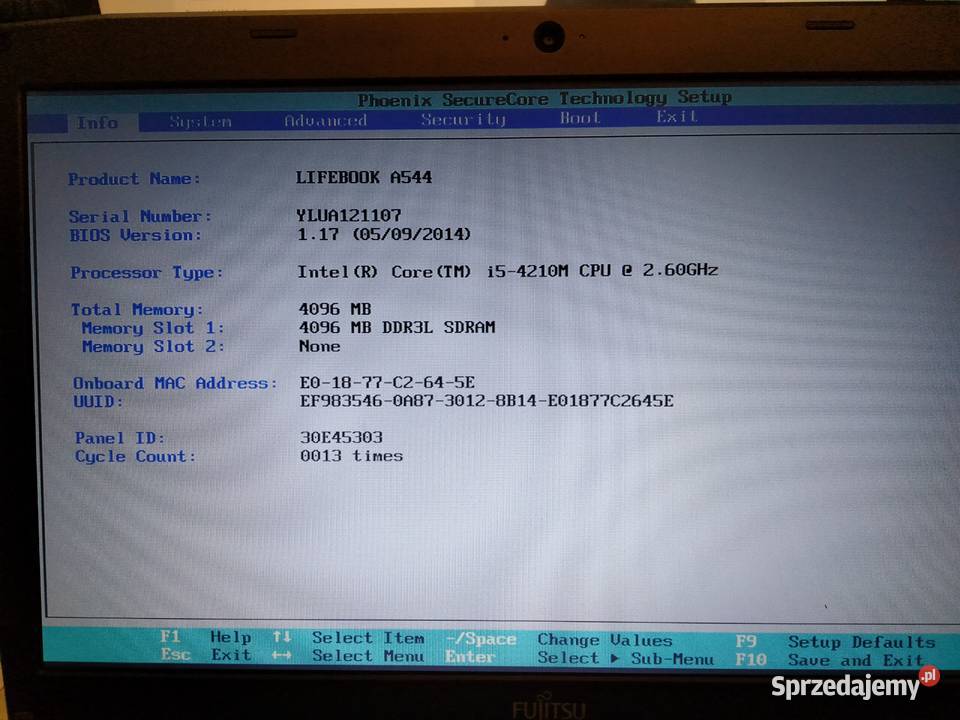 Używany laptop FUJITSU LIFEBOOK A544 Intel Core śląskie Częstochowa sprzedam