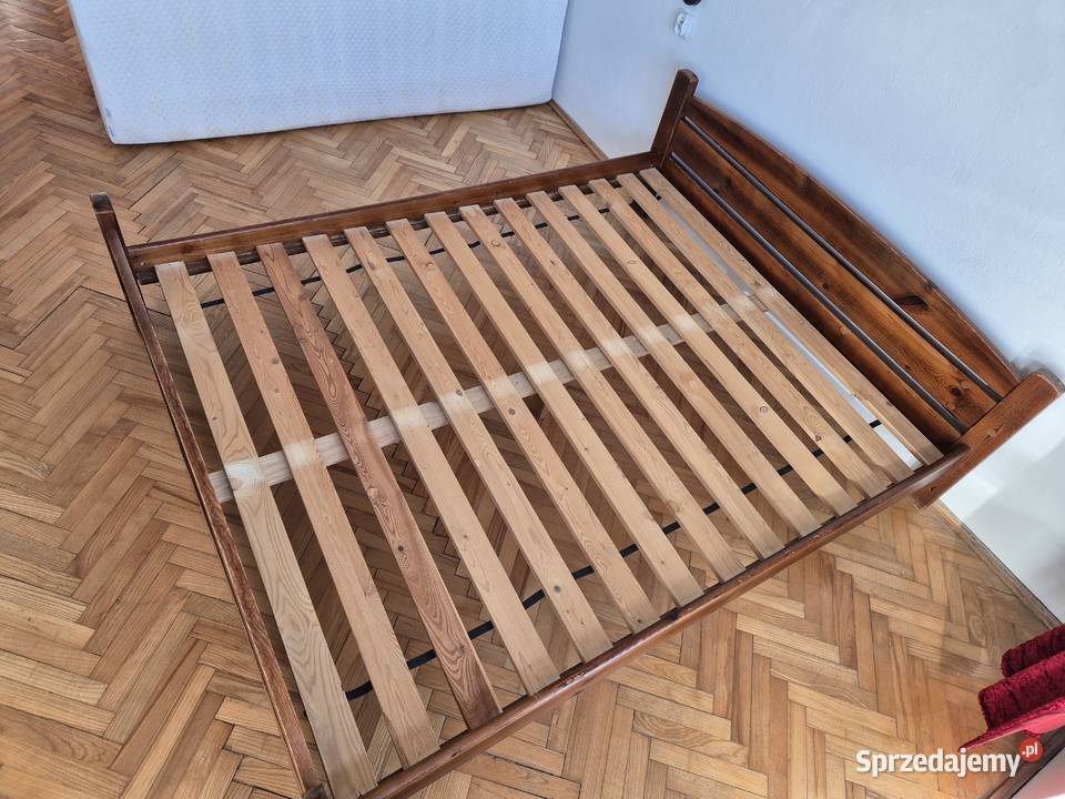 Łóżko drewniane 160x200 rama łóżka ze stelażem 64cm