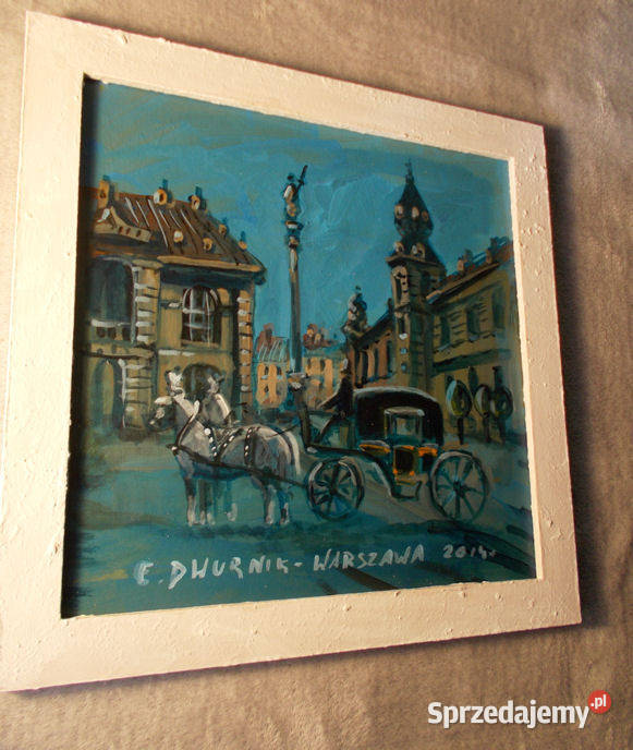 EdwardEdward  Dwurnik - Dorożka na Placu Zamkowym w Warszawie