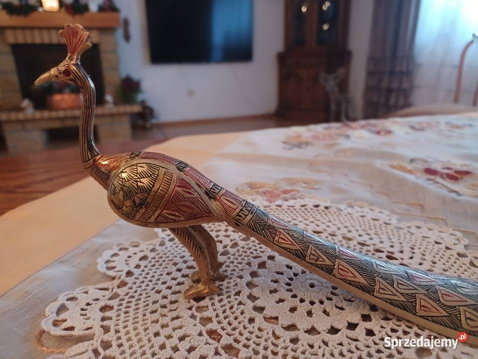Piękna ekskluzywne mosiężna łyżka do butów Paw wielkopolskie Poznań sprzedam