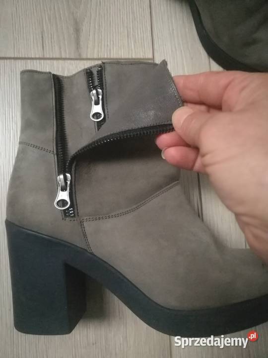 Damskie skórzane botki na słupku WOJAS podkarpackie Dębica