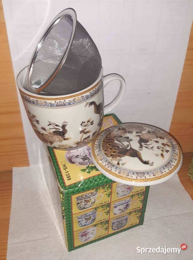 Kubek Porcelanowy do HerbatyKawyZiół z Sitkiem Kraków sprzedam