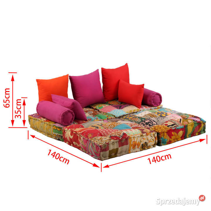 Puf modułowy 2osobowy patchwork tkanina WM244985 Warszawa sprzedam