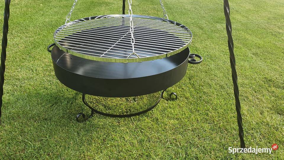 Trojnóg kuty 190 ruszt 60 chromowany palenisko Piaseczno