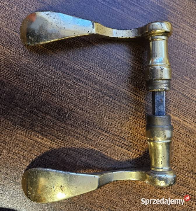 Klamka drzwiowa szyld mosiądz Vintage Choszczno