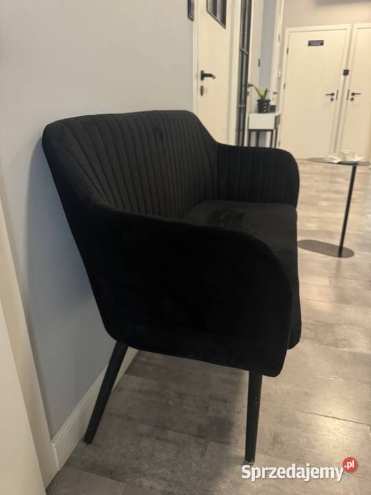 Beliani Sofa Kanapa 2Osobowa Welurowa Czarna Sofy i kanapy Warszawa