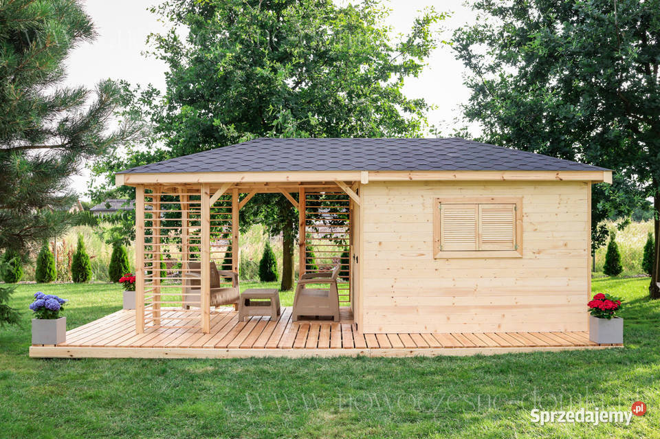 Domek ogrodowy z altaną San Marco wym 6 x 3 Architektura ogrodowa śląskie Wisła