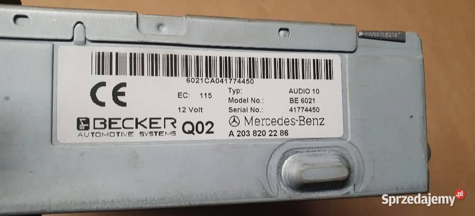 Radio Mercedes W203 W209 BECKER BE 6021 z kodem